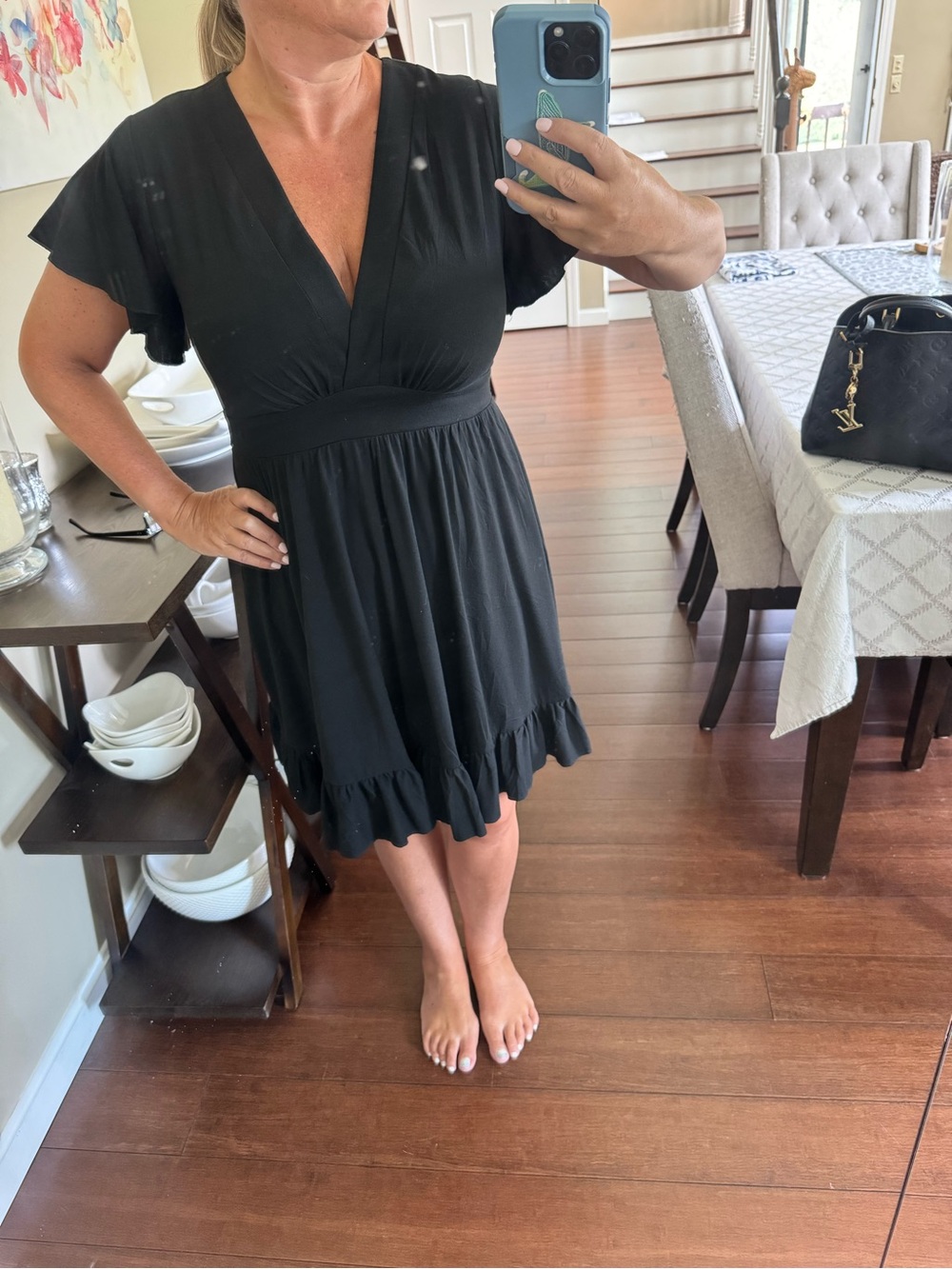 Express short sleeve black summer dress large EUC